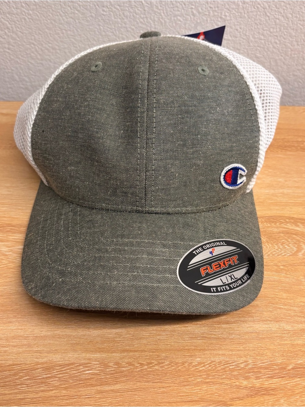Champion Olive Green and White Mesh Trucker Hat